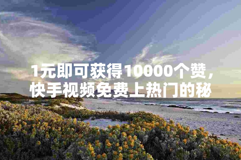 1元即可获得10000个赞，快手视频免费上热门的秘诀就在这里！