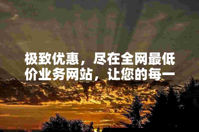 极致优惠，尽在全网最低价业务网站，让您的每一分钱都花得更有价值！