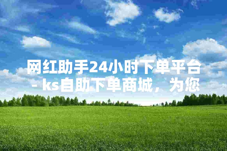 网红助手24小时下单平台 - ks自助下单商城，为您提供便捷的购物体验。