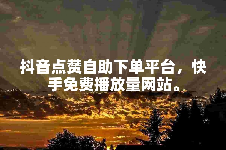 抖音点赞自助下单平台，快手免费播放量网站。