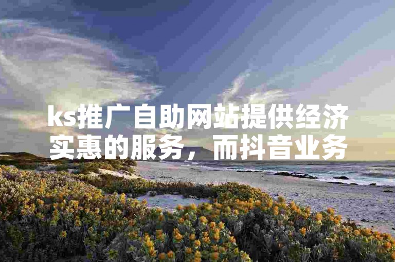 ks推广自助网站提供经济实惠的服务，而抖音业务则通过24小时免费下单平台吸引用户。