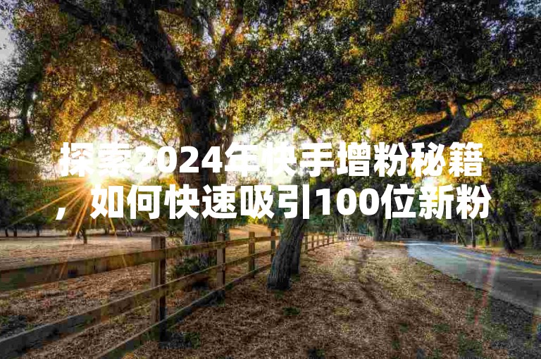探索2024年快手增粉秘籍，如何快速吸引100位新粉丝关注！