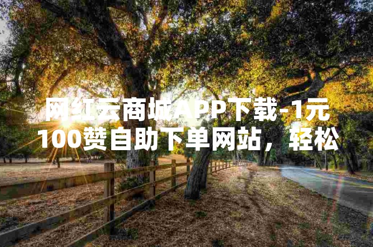 网红云商城APP下载-1元100赞自助下单网站，轻松获取点赞服务。