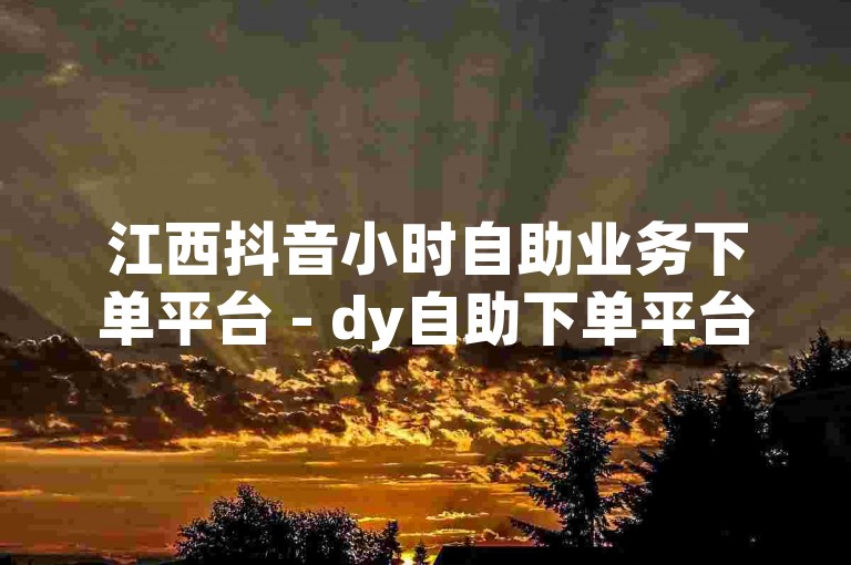 江西抖音小时自助业务下单平台 - dy自助下单平台。