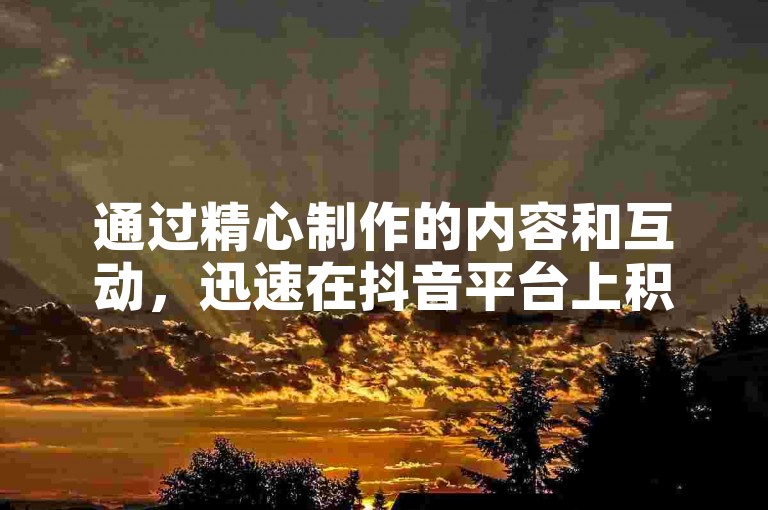 通过精心制作的内容和互动，迅速在抖音平台上积累千名粉丝。