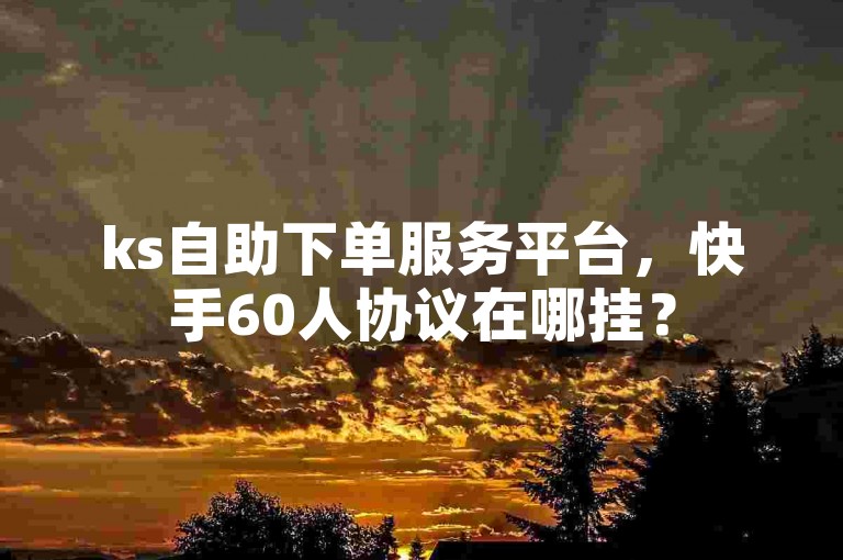 ks自助下单服务平台，快手60人协议在哪挂？