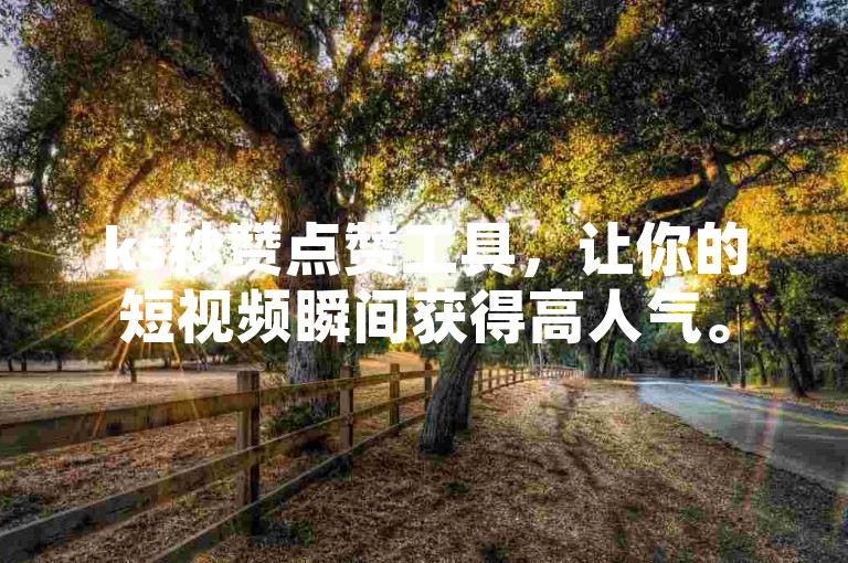 ks秒赞点赞工具，让你的短视频瞬间获得高人气。