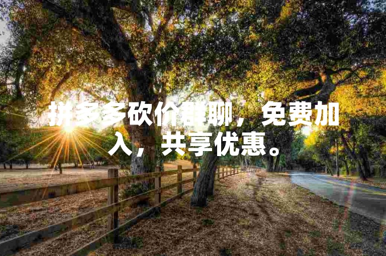 拼多多砍价群聊，免费加入，共享优惠。