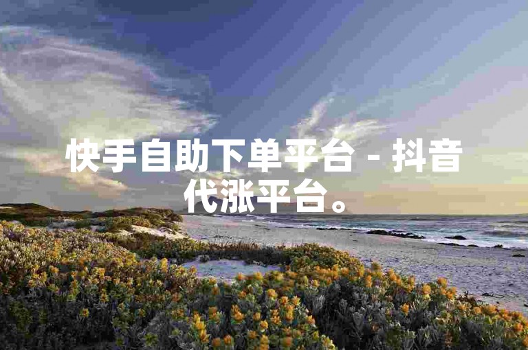 快手自助下单平台 - 抖音代涨平台。