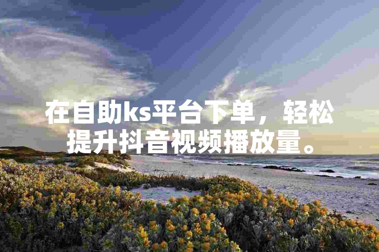 在自助ks平台下单，轻松提升抖音视频播放量。