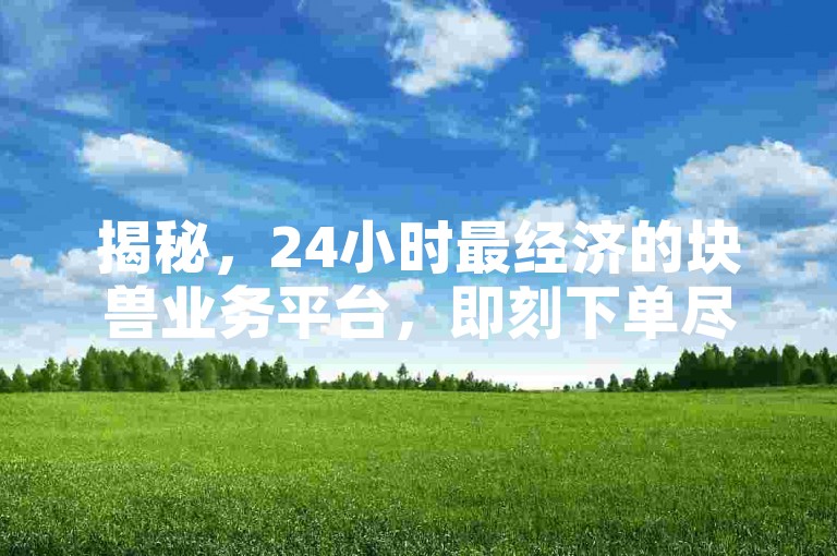 揭秘，24小时最经济的块兽业务平台，即刻下单尽享超值优惠！2025年必备技能。