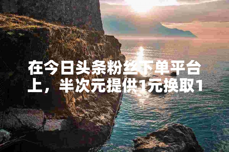 在今日头条粉丝下单平台上，半次元提供1元换取1000个活跃粉丝的服务。