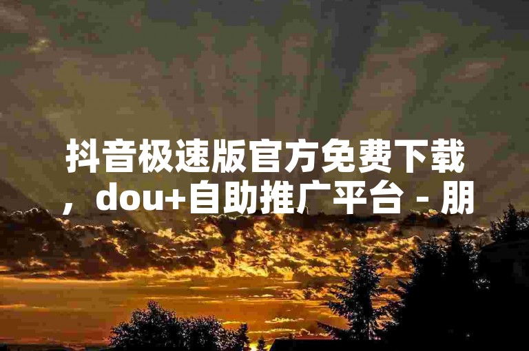 抖音极速版官方免费下载，dou+自助推广平台 - 朋友圈点赞算自己的吗 - 云商城超值优惠小助手。