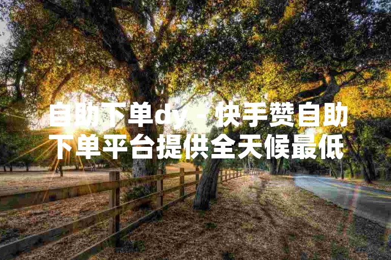 自助下单dy - 快手赞自助下单平台提供全天候最低价服务。