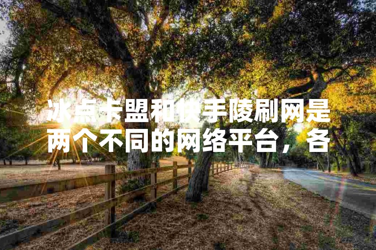 冰点卡盟和快手陵刷网是两个不同的网络平台，各自提供独特的服务。
