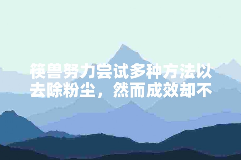 筷兽努力尝试多种方法以去除粉尘，然而成效却不尽如人意。