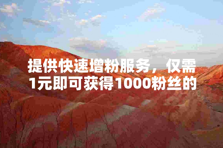 提供快速增粉服务，仅需1元即可获得1000粉丝的平台。