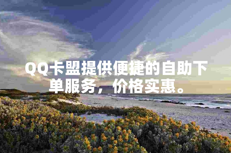 QQ卡盟提供便捷的自助下单服务，价格实惠。