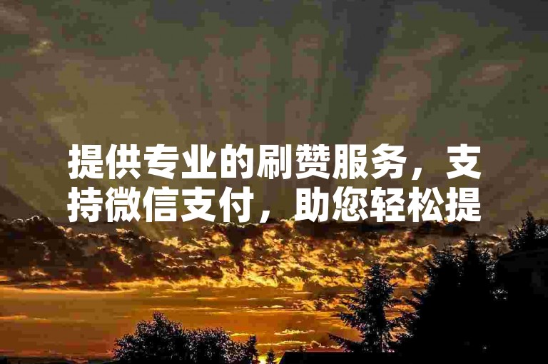 提供专业的刷赞服务，支持微信支付，助您轻松提升直播热度。
