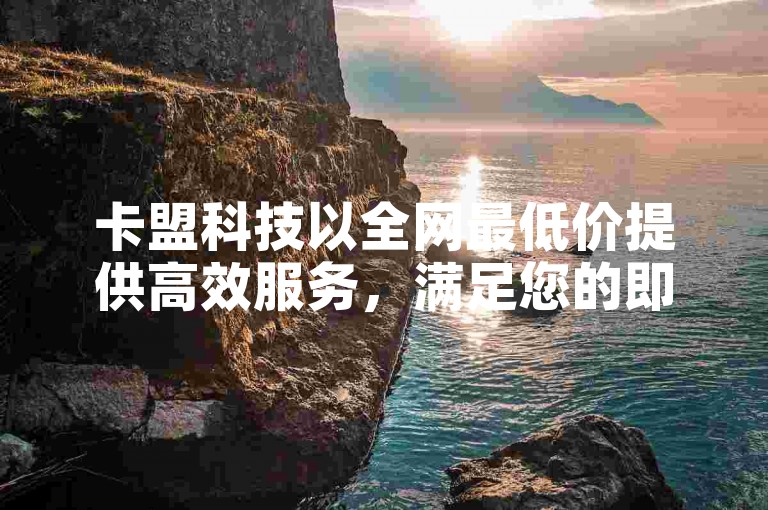 卡盟科技以全网最低价提供高效服务，满足您的即时需求，是新用户的不二之选！