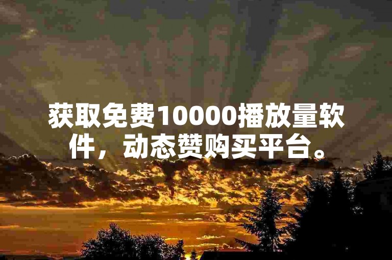 获取免费10000播放量软件，动态赞购买平台。