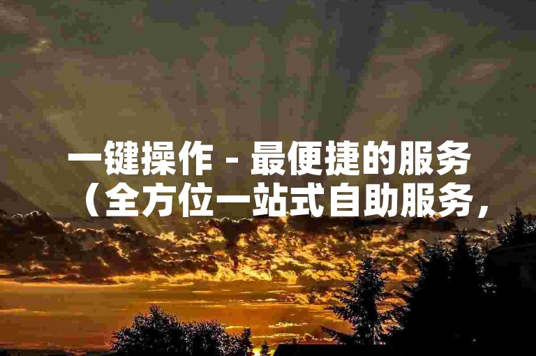 一键操作 - 最便捷的服务（全方位一站式自助服务，轻松解决您的一切烦恼）