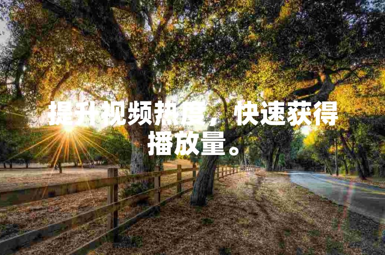 提升视频热度，快速获得播放量。