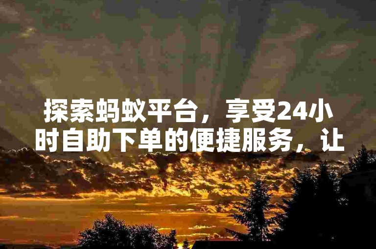 探索蚂蚁平台，享受24小时自助下单的便捷服务，让快手点赞变得更加轻松。