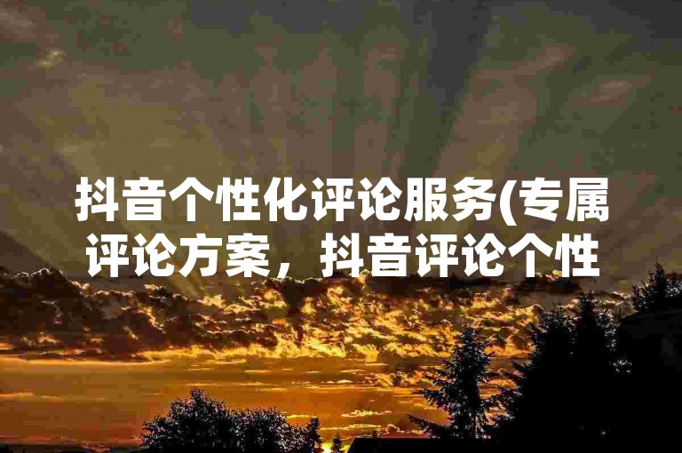 抖音个性化评论服务(专属评论方案，抖音评论个性化)