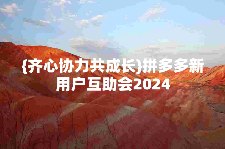 {齐心协力共成长}拼多多新用户互助会2024