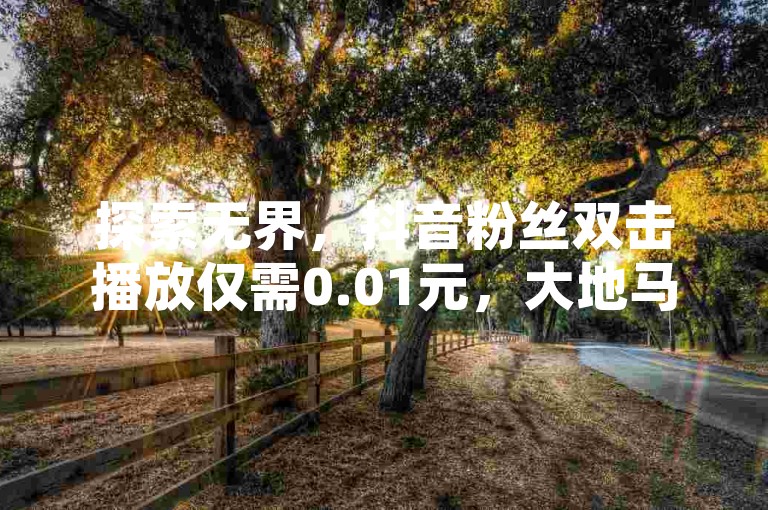 探索无界，抖音粉丝双击播放仅需0.01元，大地马山房产活动火热进行中，快手一毛一万赞商城，ks自助下单更便宜。