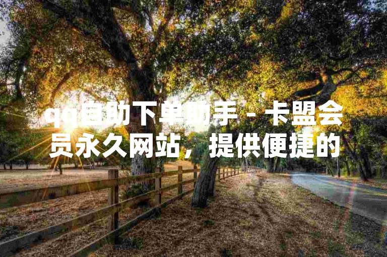 qq自助下单助手 - 卡盟会员永久网站，提供便捷的在线服务和丰富的资源选择。