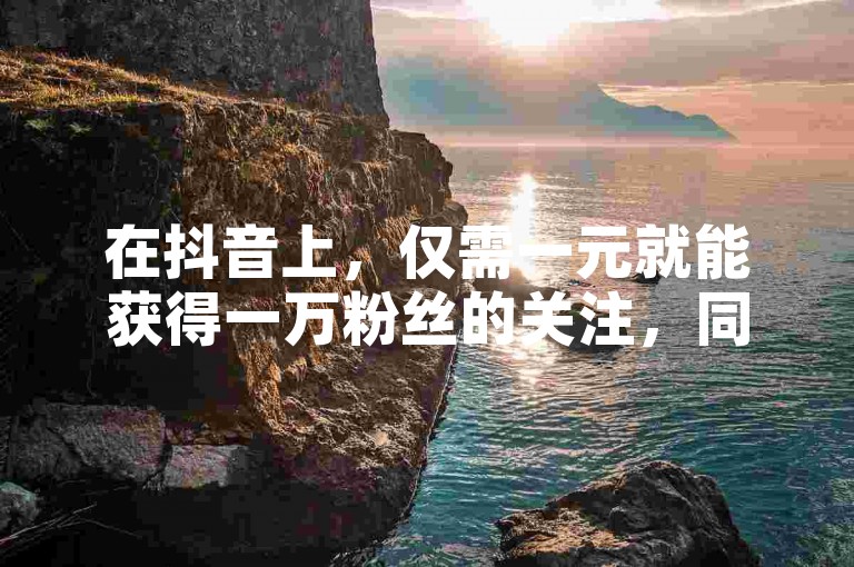 在抖音上，仅需一元就能获得一万粉丝的关注，同时还有自助平台提供五十次作品点赞服务。
