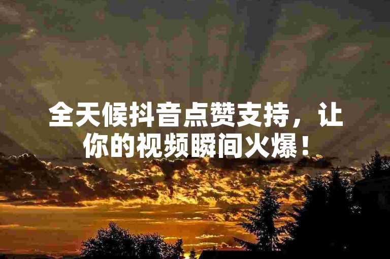 全天候抖音点赞支持，让你的视频瞬间火爆！