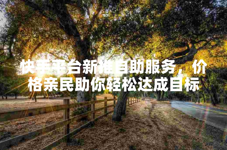 快手平台新推自助服务，价格亲民助你轻松达成目标。