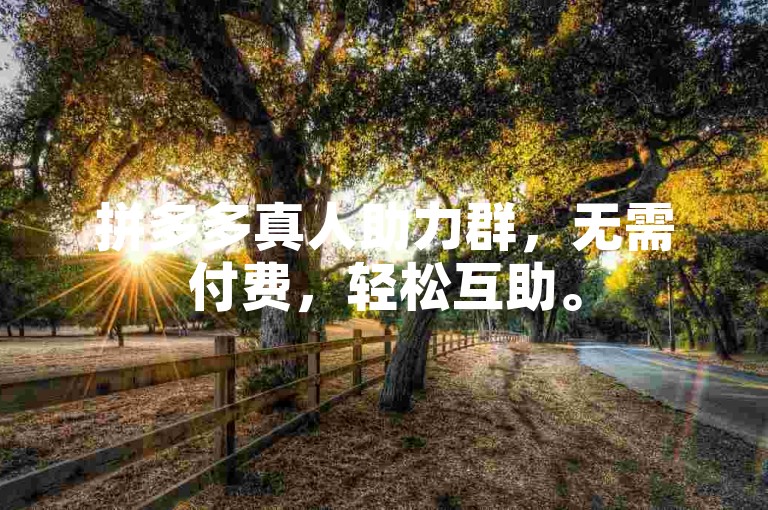 拼多多真人助力群，无需付费，轻松互助。