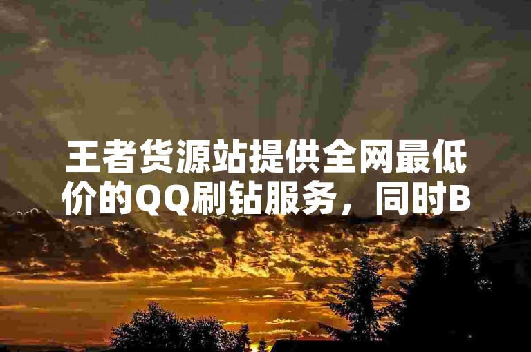 王者货源站提供全网最低价的QQ刷钻服务，同时B站粉丝也可免费获取，还有卡盟QQ号专卖。