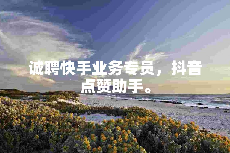 诚聘快手业务专员，抖音点赞助手。