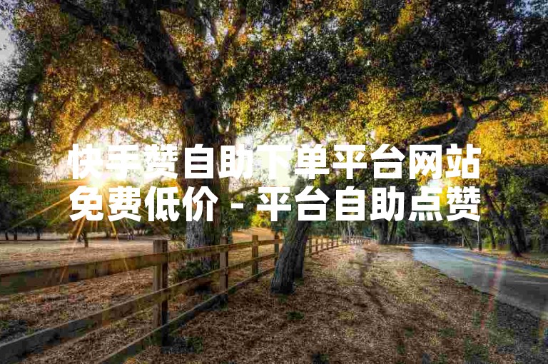 快手赞自助下单平台网站免费低价 - 平台自助点赞下单
