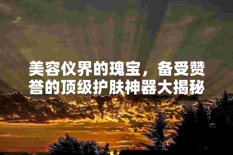 美容仪界的瑰宝，备受赞誉的顶级护肤神器大揭秘。
