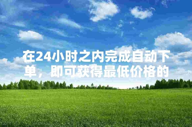在24小时之内完成自动下单，即可获得最低价格的优惠！赶紧行动，抓住限时特惠！