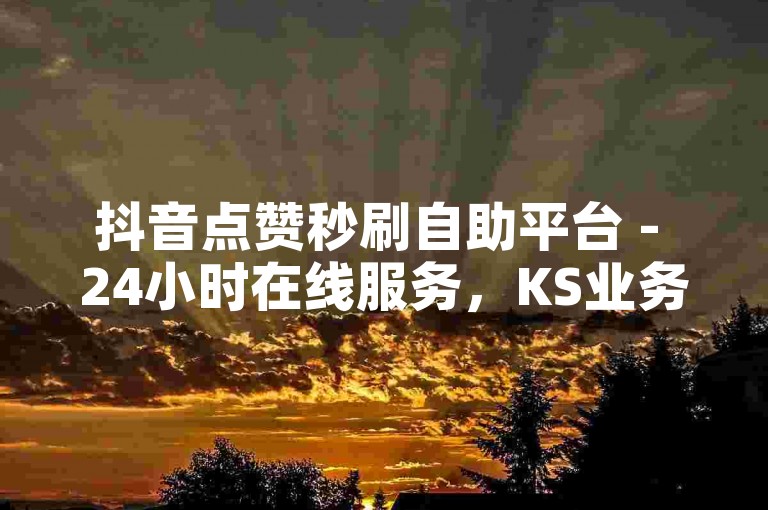 抖音点赞秒刷自助平台 - 24小时在线服务，KS业务快速下单，价格亲民。
