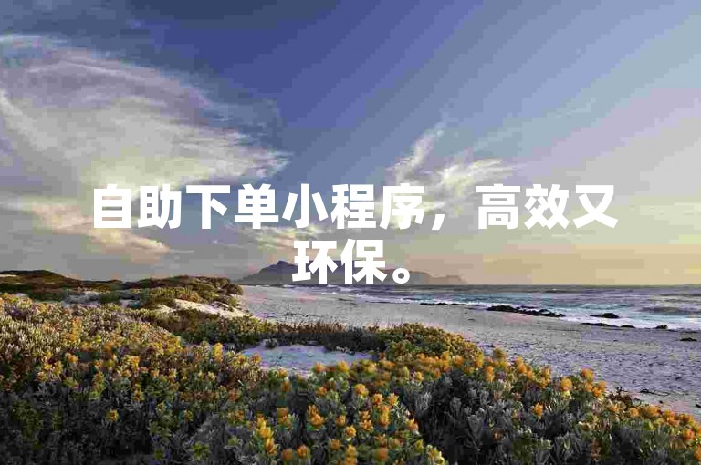 自助下单小程序，高效又环保。