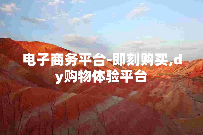 电子商务平台-即刻购买,dy购物体验平台