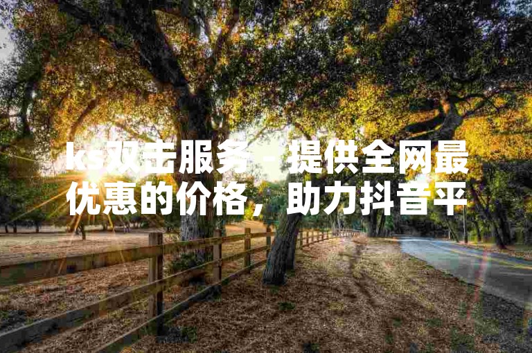 ks双击服务 - 提供全网最优惠的价格，助力抖音平台用户增长。