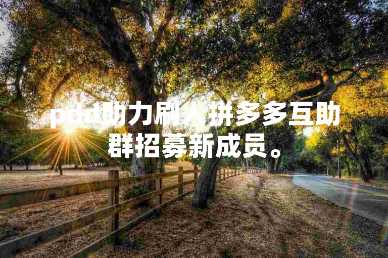 pdd助力刷人拼多多互助群招募新成员。