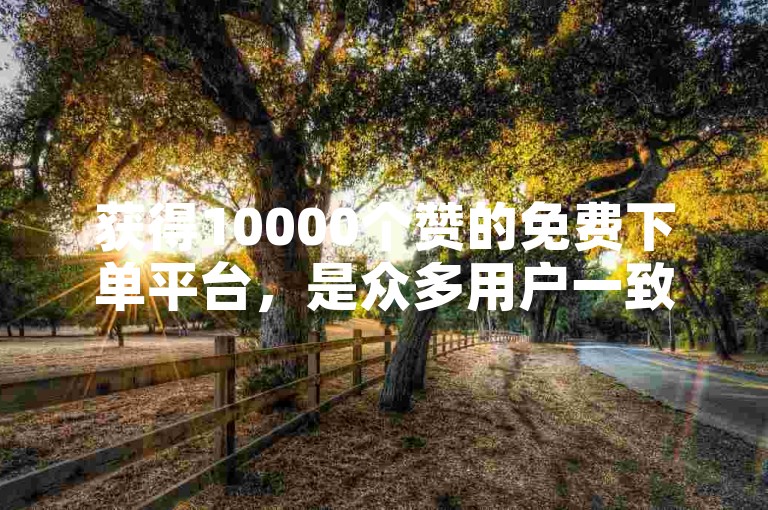 获得10000个赞的免费下单平台，是众多用户一致推荐的优质服务选择。