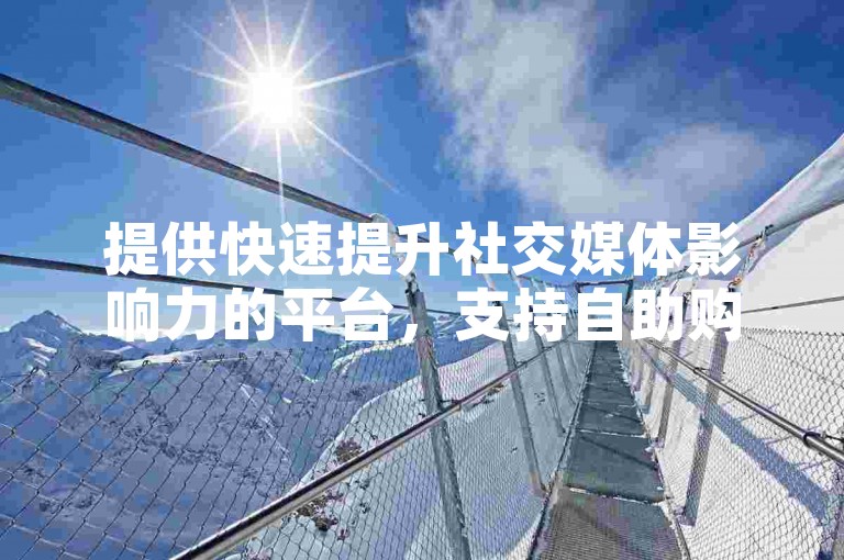 提供快速提升社交媒体影响力的平台，支持自助购买点赞服务。