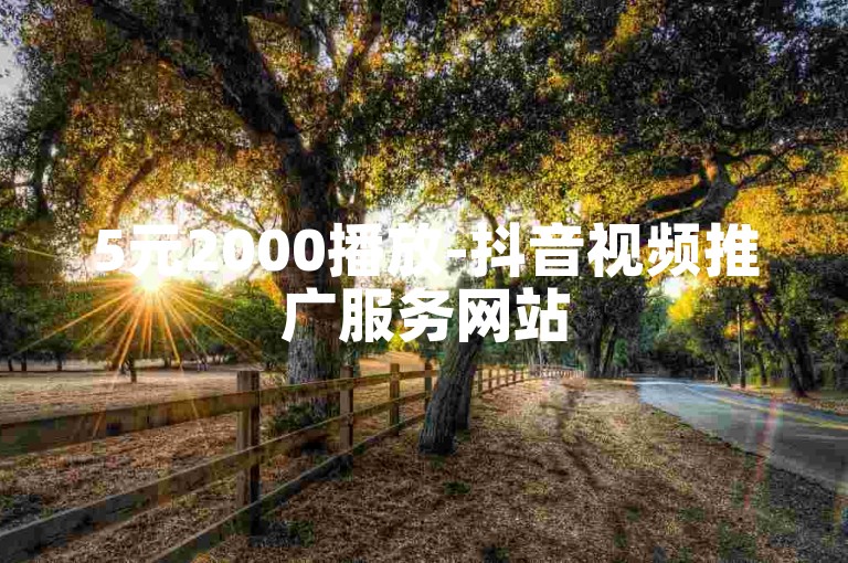5元2000播放-抖音视频推广服务网站