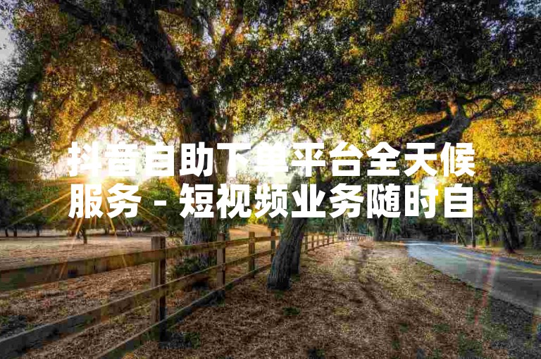 抖音自助下单平台全天候服务 - 短视频业务随时自助下单